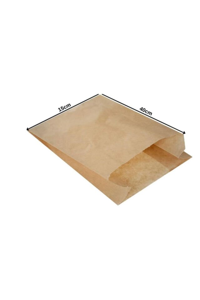 Kraft Kese Kağıdı 15x40 50 Adet Tost Poğaça Ekmek Kağıdı Kraft Hediye Paketi