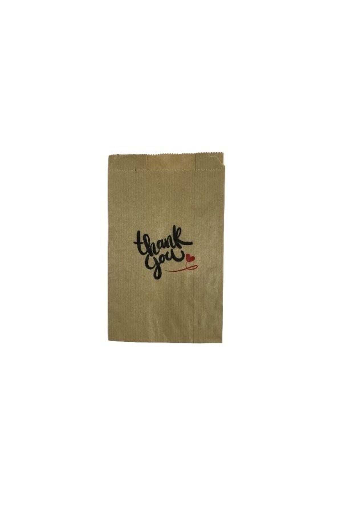 Kraft Kese Kağıdı Thank You Baskılı 12x20cm 50 Adet Hediye Paketi Kraft Kağıt