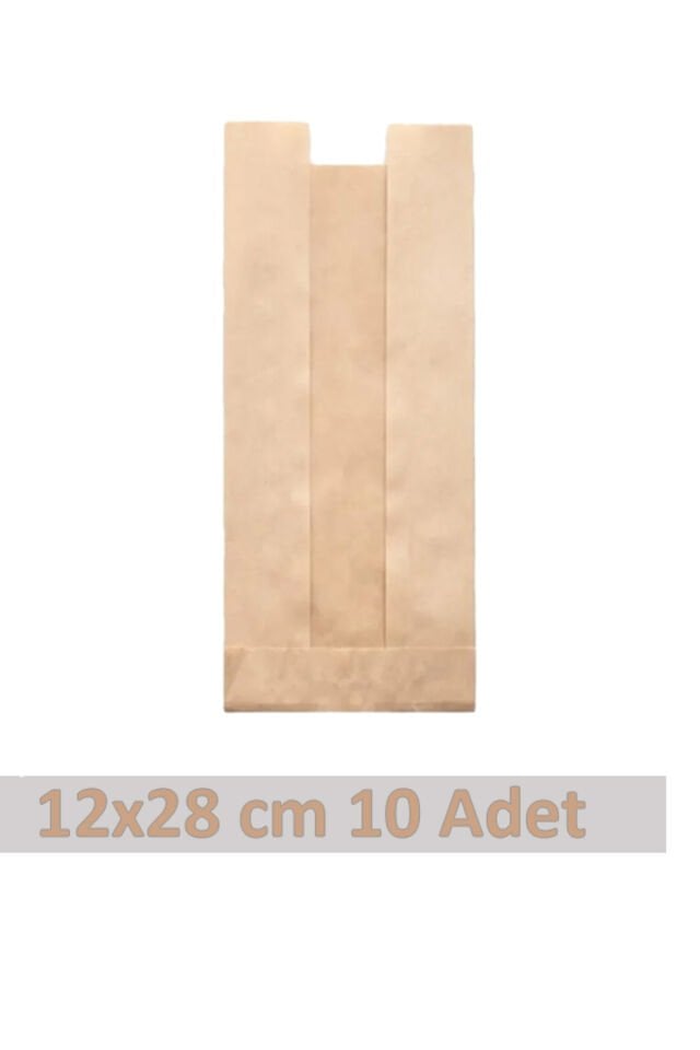 Kraft Pencereli Kese Kağıdı 12x28cm 10 Adet Yandan Körüklü Ambalaj Kağıdı Hediye Paketi Kraft Paket