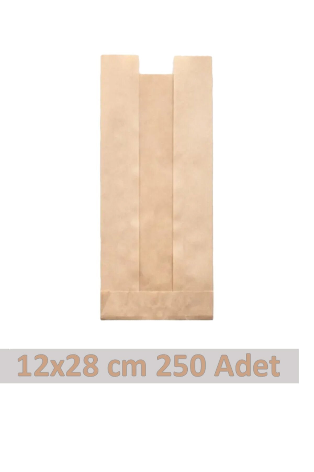Kraft Pencereli Kese Kağıdı 12x28cm 250 Adet Yandan Körüklü Ambalaj Kağıdı Hediye Paketi Kraft Paket