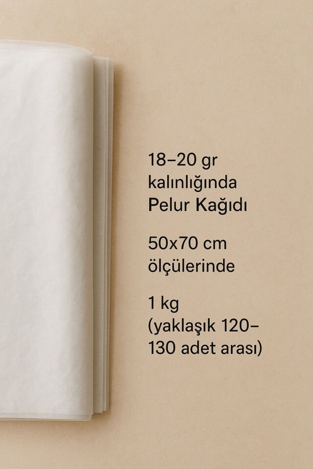 Pelur Kağıdı Beyaz 1 kg ( 120-130 Adet )