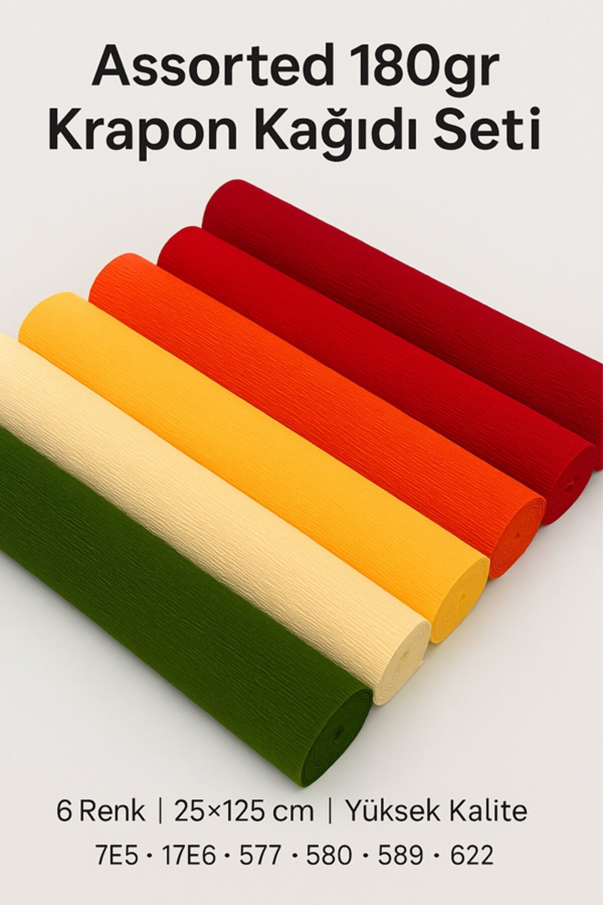 İtalyan Krapon Kağıdı Setİ ASORTED 180 gr Çiçek Yapım Seti 6'lı Paket Çiçek kağıdı