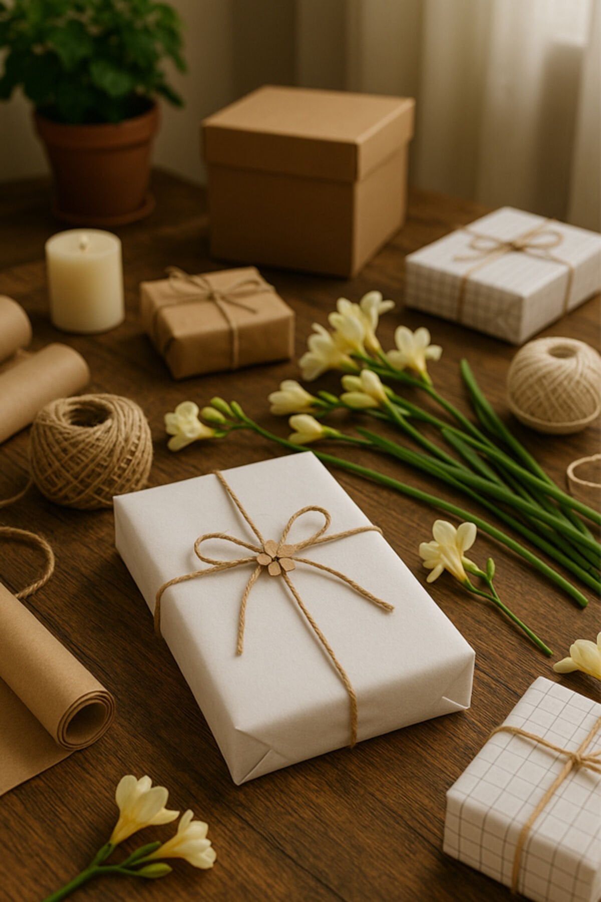 Beyaz Hediye Kağıdı 70x100cm 10 Adet Amalaj Kağıdı Sunumluk Nişan Çeyiz Kağıdı