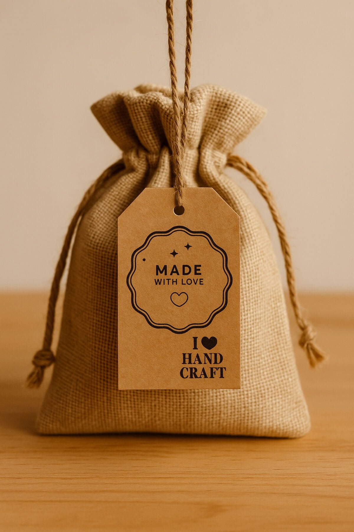 Baskılı Kubbe Kraft Etiket 50 Adet 3.5x5cm Delikli Kart Baskılı Etiket