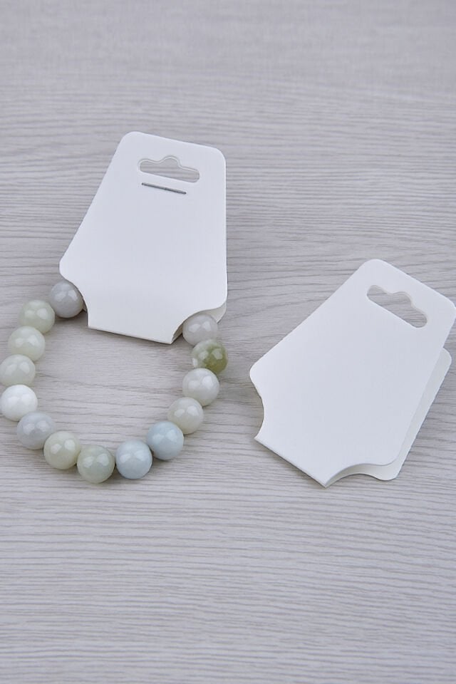 Takı Kartı ve Bileklik Kartı Beyaz 50 ad. Takı Asma Kartı 9x4cm Necklace Display Cards