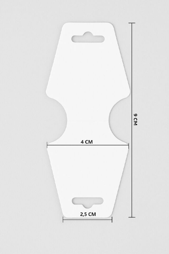 Takı Kartı ve Bileklik Kartı Beyaz 500 ad. Takı Asma Kartı 9x4cm Necklace Display Cards