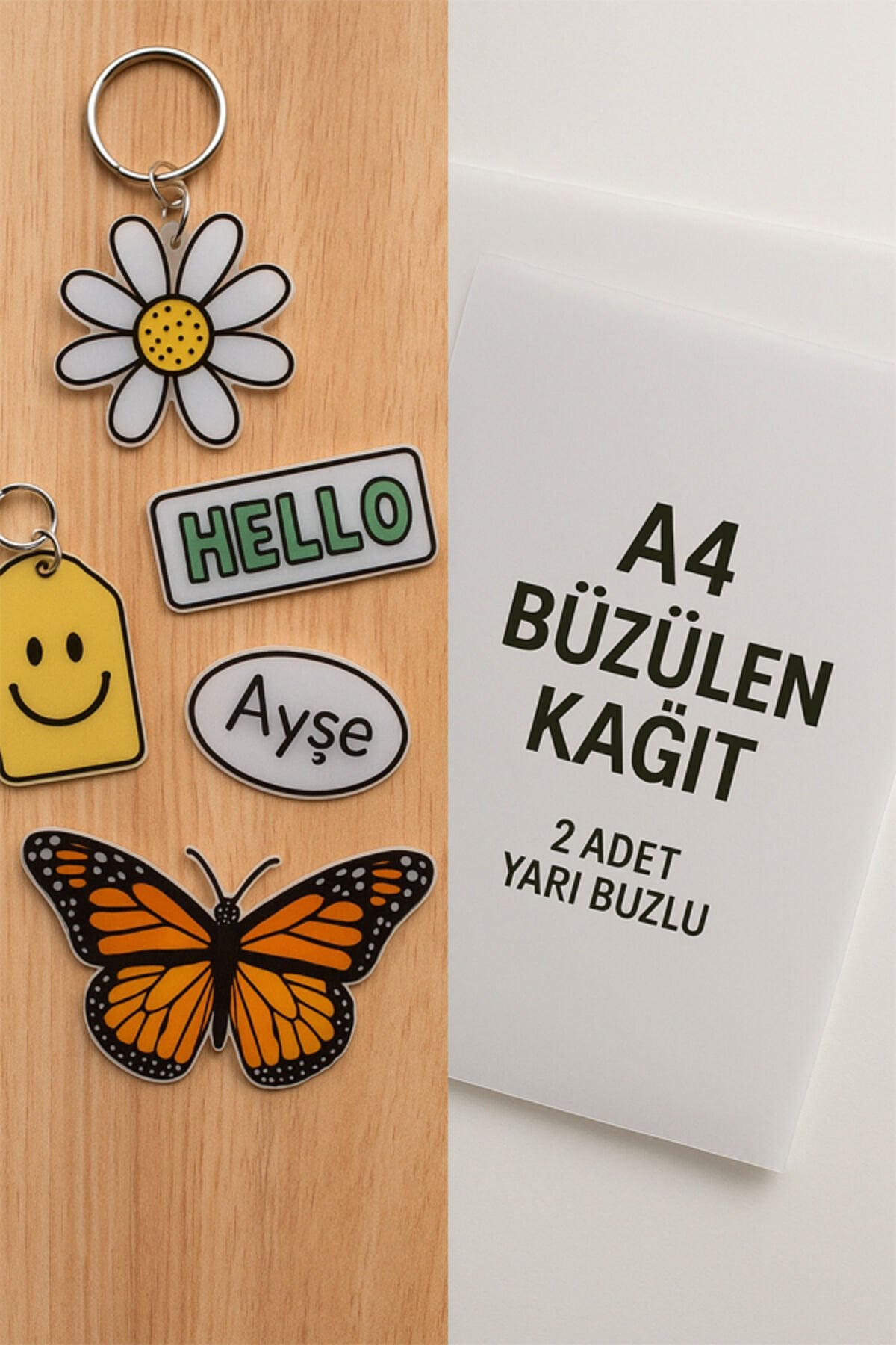 Küçülen Kağıt A4 2adet Büzülen Kağıt Küçülebilen Kağıt 2 ad. Fırında Küçülen Kağıt