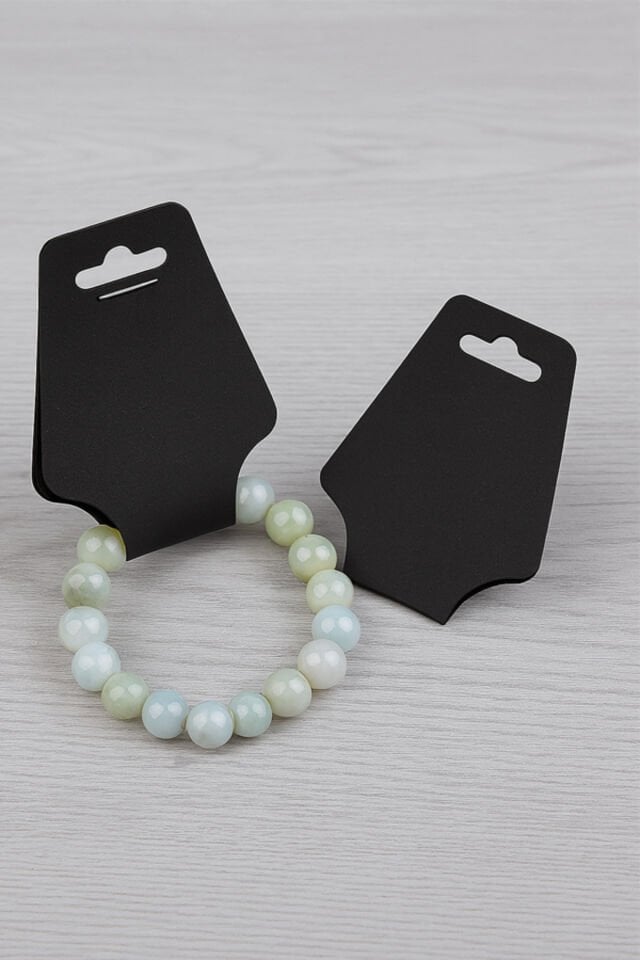 Takı Kartı ve Bileklik Kartı Siyah 500 ad. Takı Asma Kartı 9x4cm Necklace Display Cards