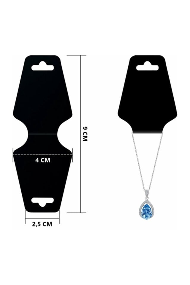 Takı Kartı ve Bileklik Kartı Siyah 50 ad. Takı Asma Kartı 9x4cm Necklace Display Cards