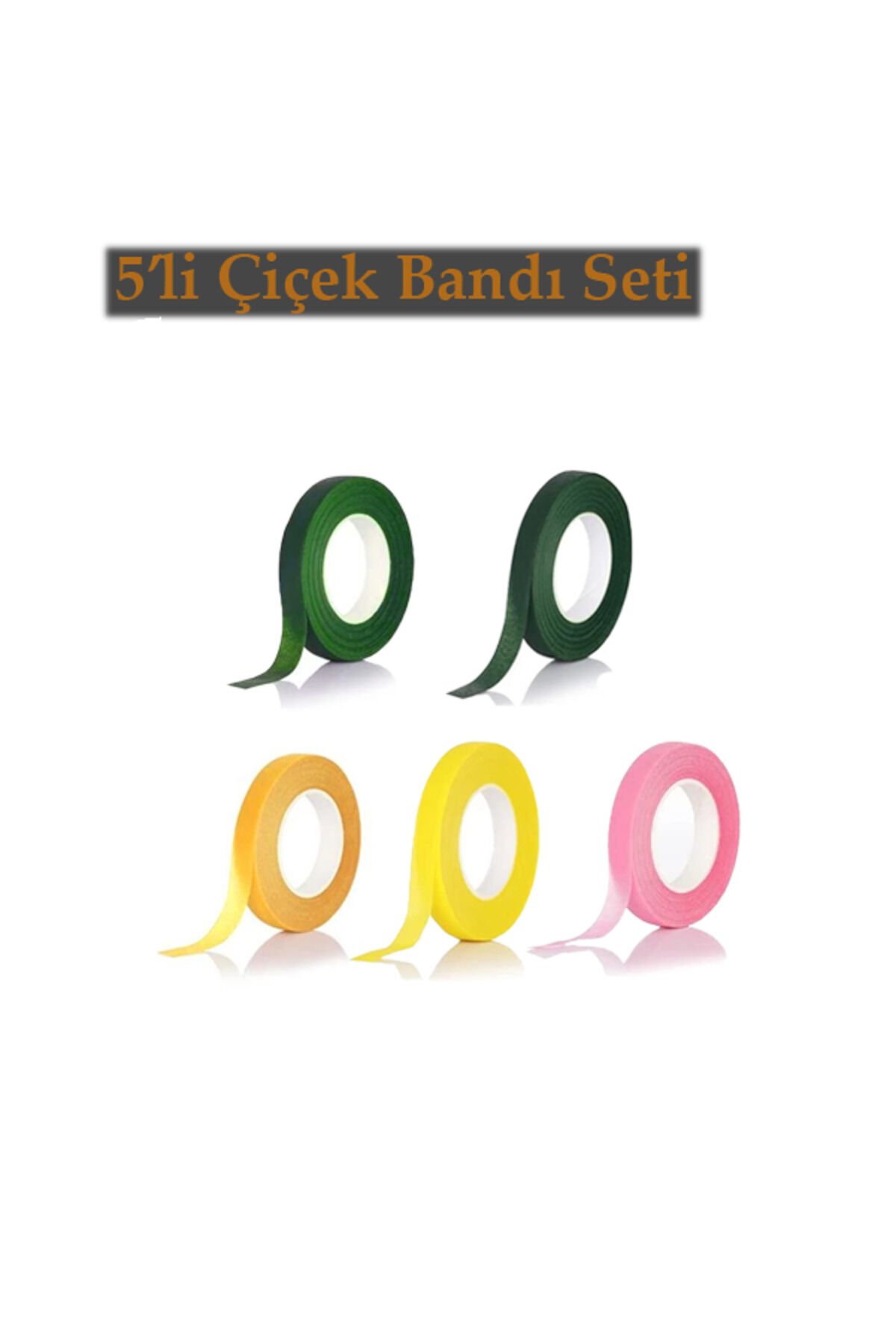 Çiçek Bandı 25 Metre 2 Adet Çiçek Teli Sarma Bandı Yapışkanlı Çiçek Bandı 25m