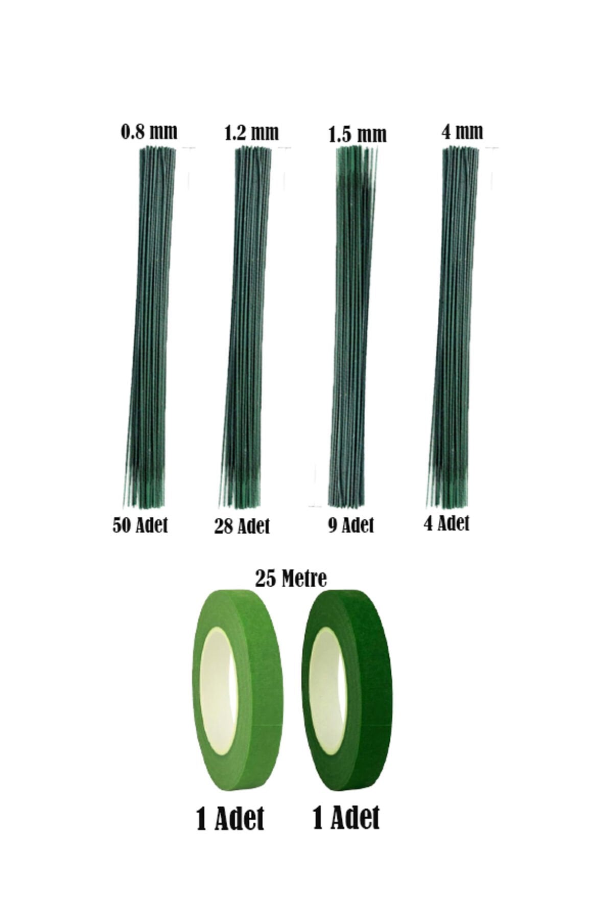 Çiçek Teli ve Çiçek Bandı Seti 93 Parça Yapışkanlı Çiçek Bandı Çiçek Teli Set