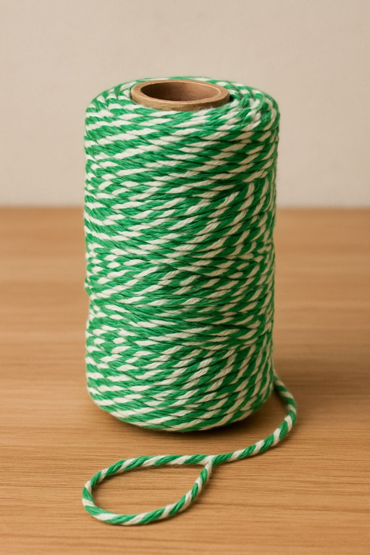 Beyaz Yeşil Koton Paketleme İpi 200 Metre Koton Paket İpi 200m