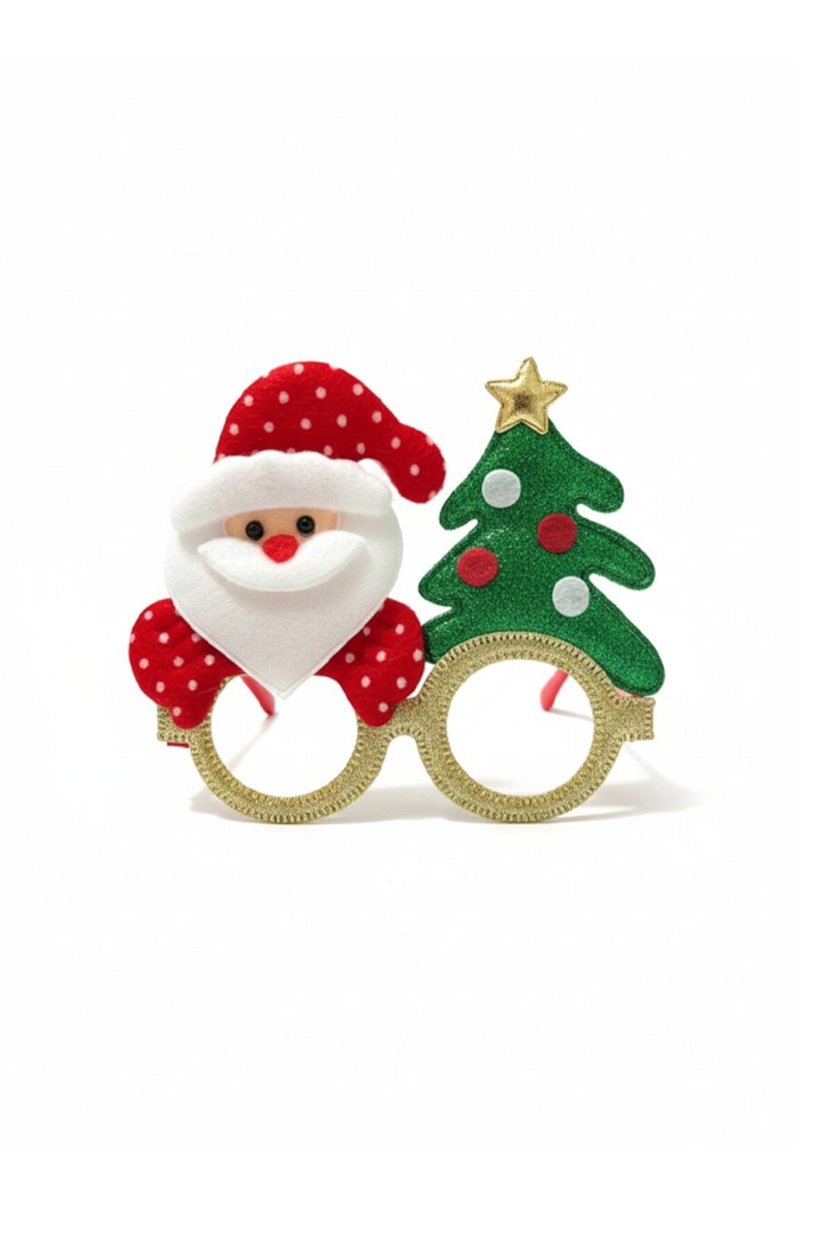 Yılbaşı Parti Gözlüğü – 1 ADET - Noel Baba ve Çam Ağacı Desenli Komik Aksesuar CK1