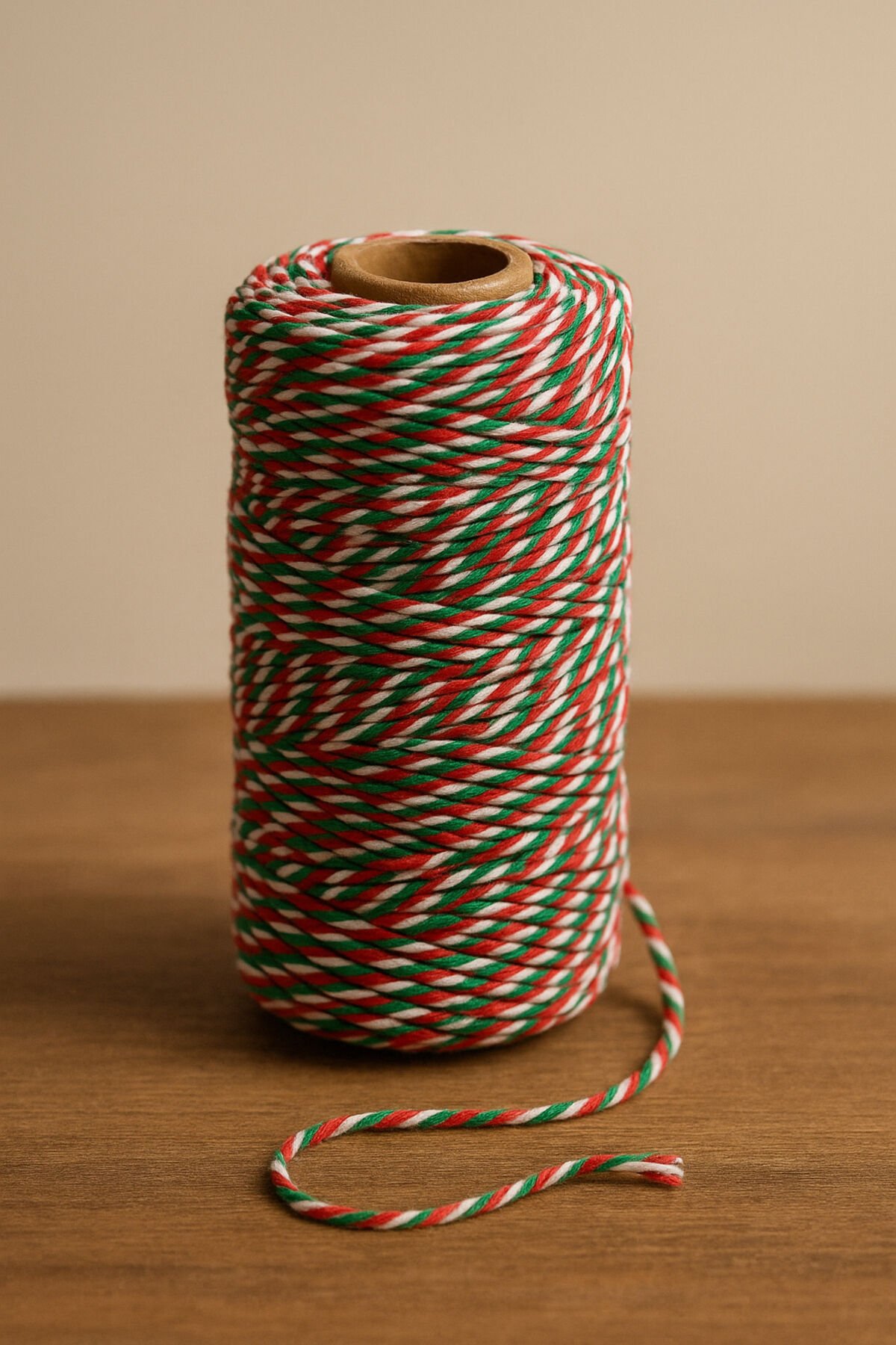 Kırmızı Beyaz Yeşil Koton Paketleme İpi 200 Metre Koton Paket İpi 200m