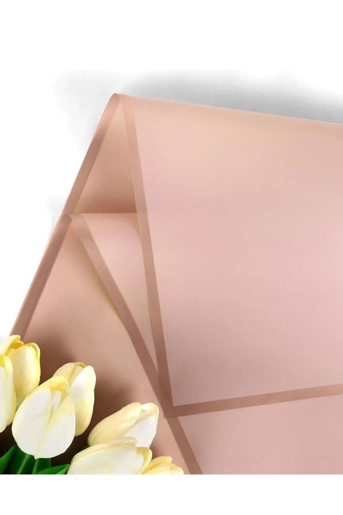 Çiçek Kağıdı Pembe Altın Kenarlı 4 Adet Yapay Çiçek Kuru Çiçek Canlı Çiçek Buket Kağıdı