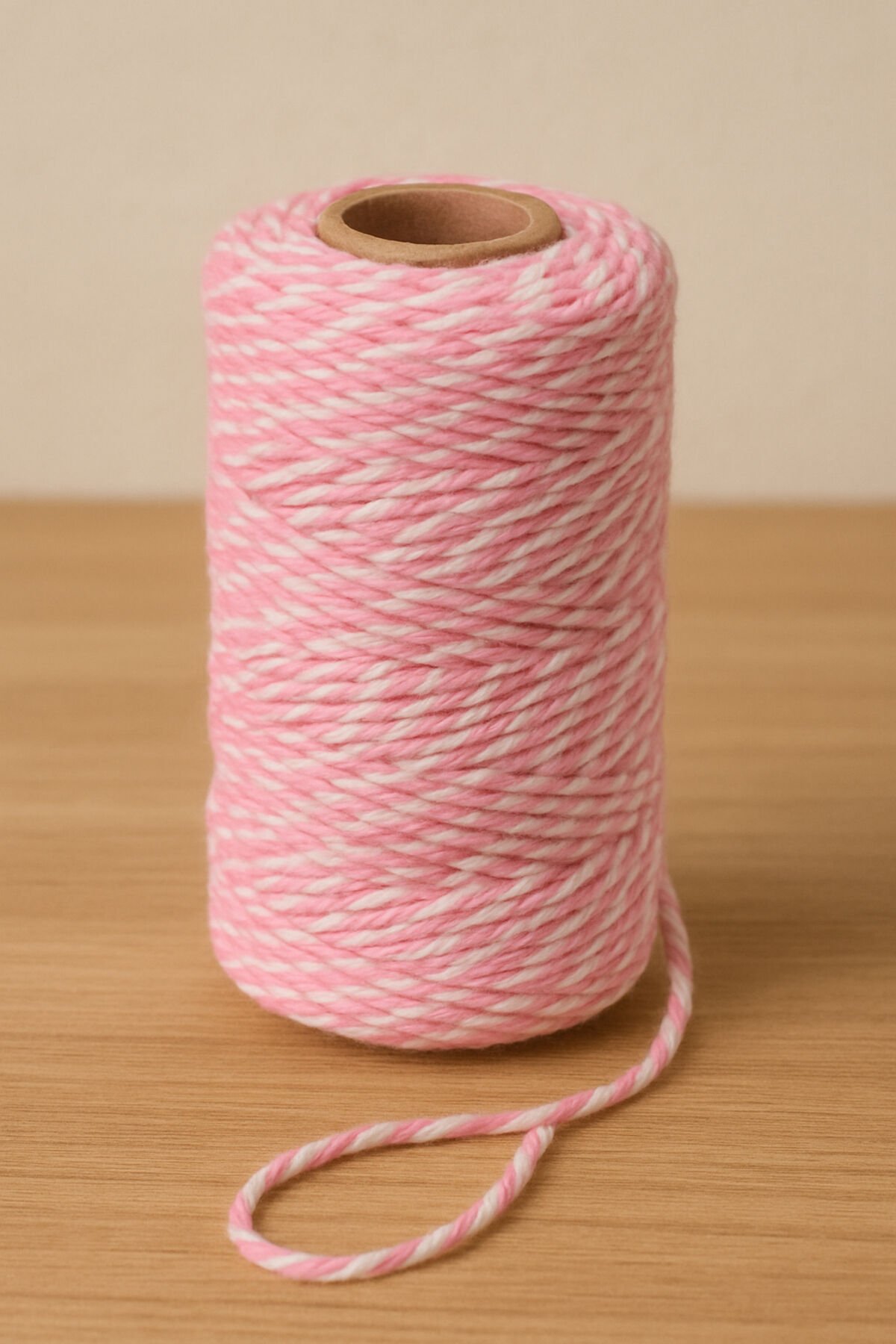 Pembe Beyaz Koton Paketleme İpi 200 Metre Koton Paket İpi 200m