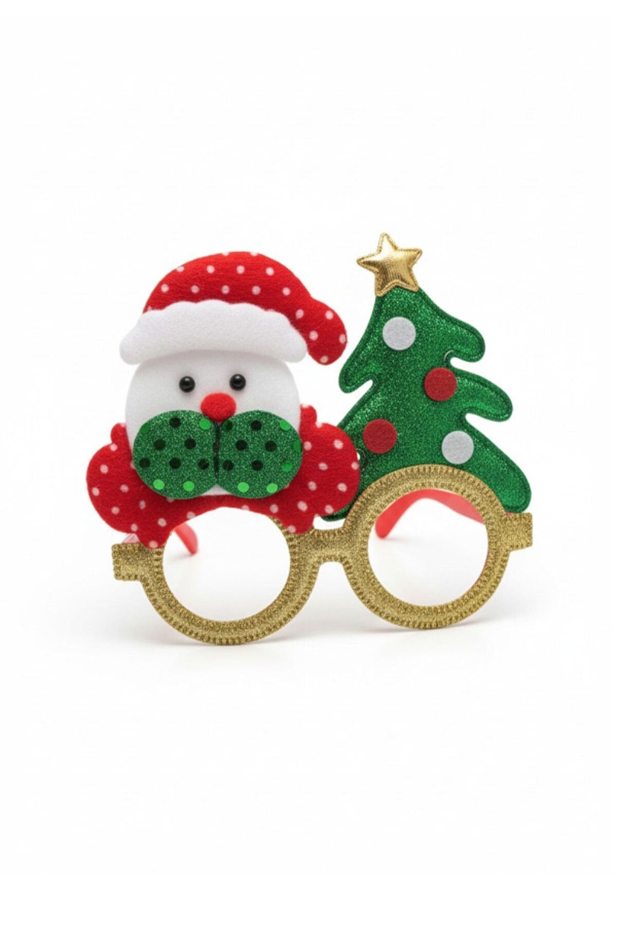 Yılbaşı Parti Gözlüğü – 1 ADET - Noel Baba ve Çam Ağacı Desenli Komik Aksesuar