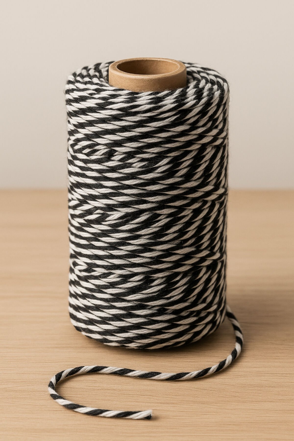 Siyah Beyaz Koton Paketleme İpi 200 Metre Koton Paket İpi 200m