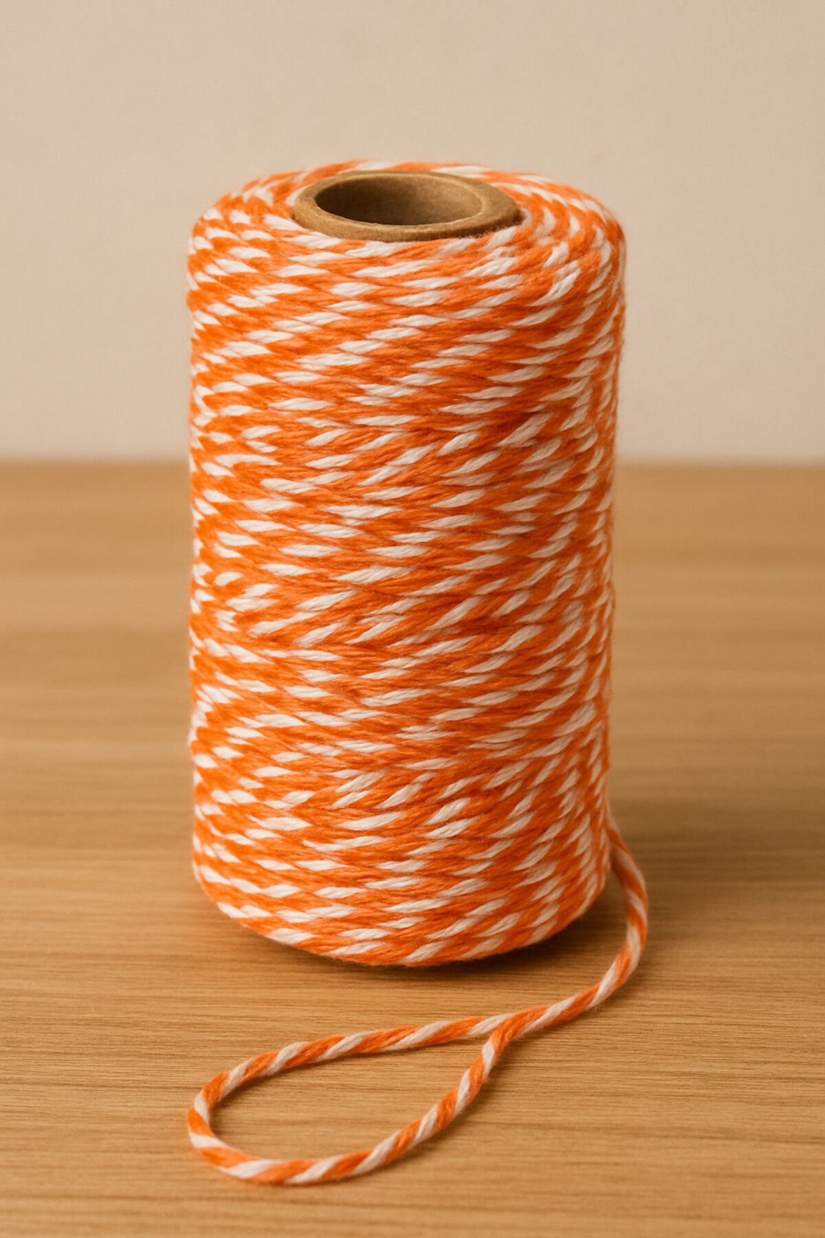 Turuncu Beyaz Koton Paketleme İpi 200 Metre Koton Paket İpi 200m