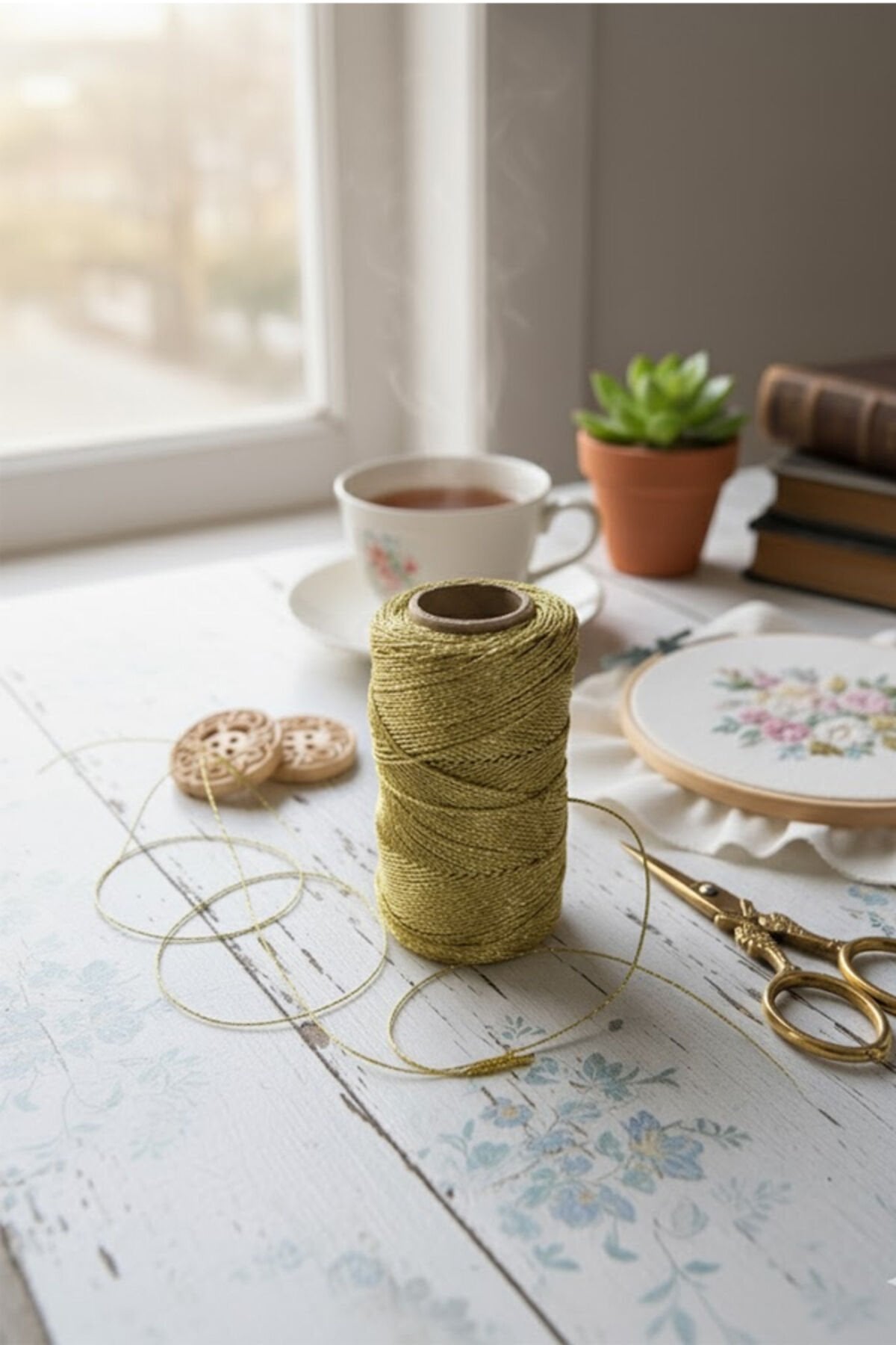 Altın Renk Dayanıklı Paketleme ipi 100 Metre – Hediye, Koli, El işi ve Süsleme İçin