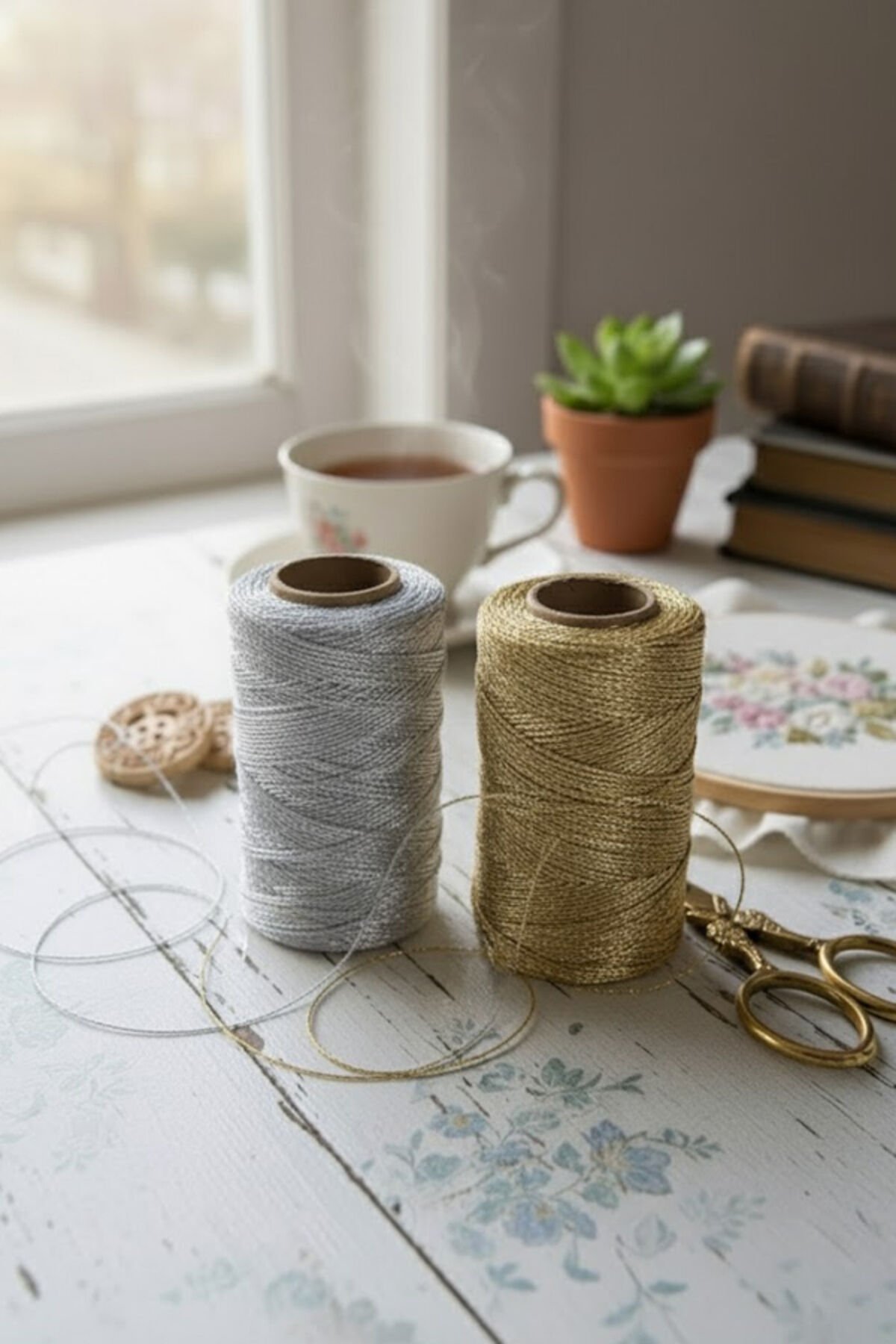 Altın ve Gümüş Renk Dayanıklı Paketleme İpi 100'er Metre – Hediye, Koli, El işi ve Süsleme İçin