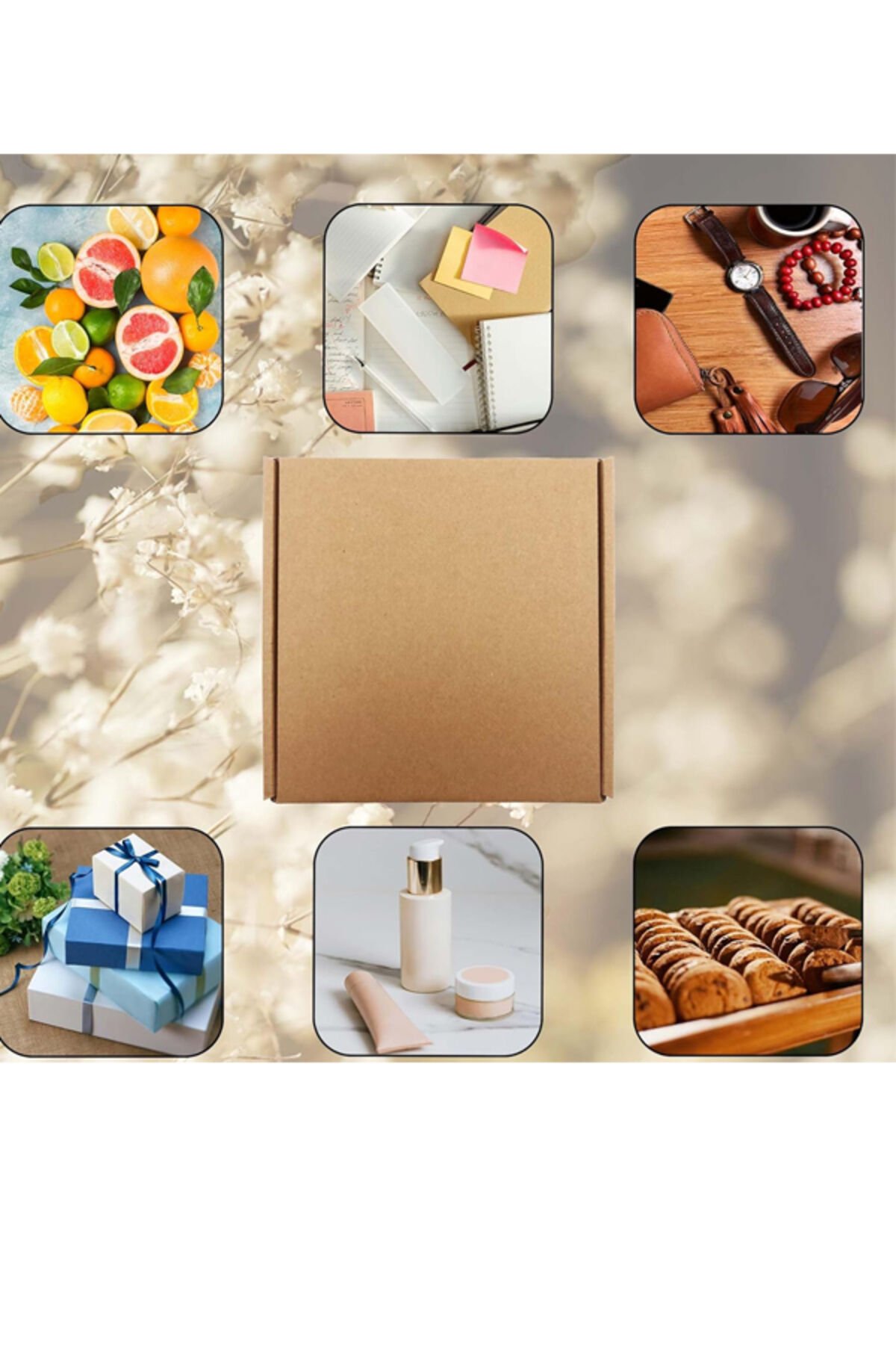 E-Ticaret Kutusu 13x13x5 - 50 Adet Oluklu Kutu Kargo Kutusu 50 Adet