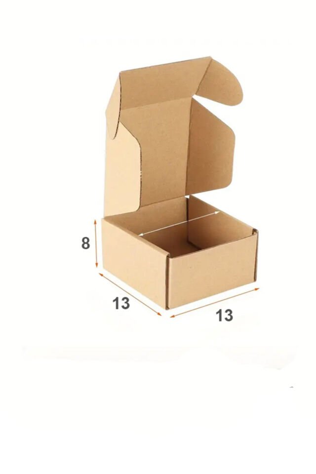 E-Ticaret Kutusu 13x13x8 - 25 Adet Oluklu Kutu Kargo Kutusu 25 Adet