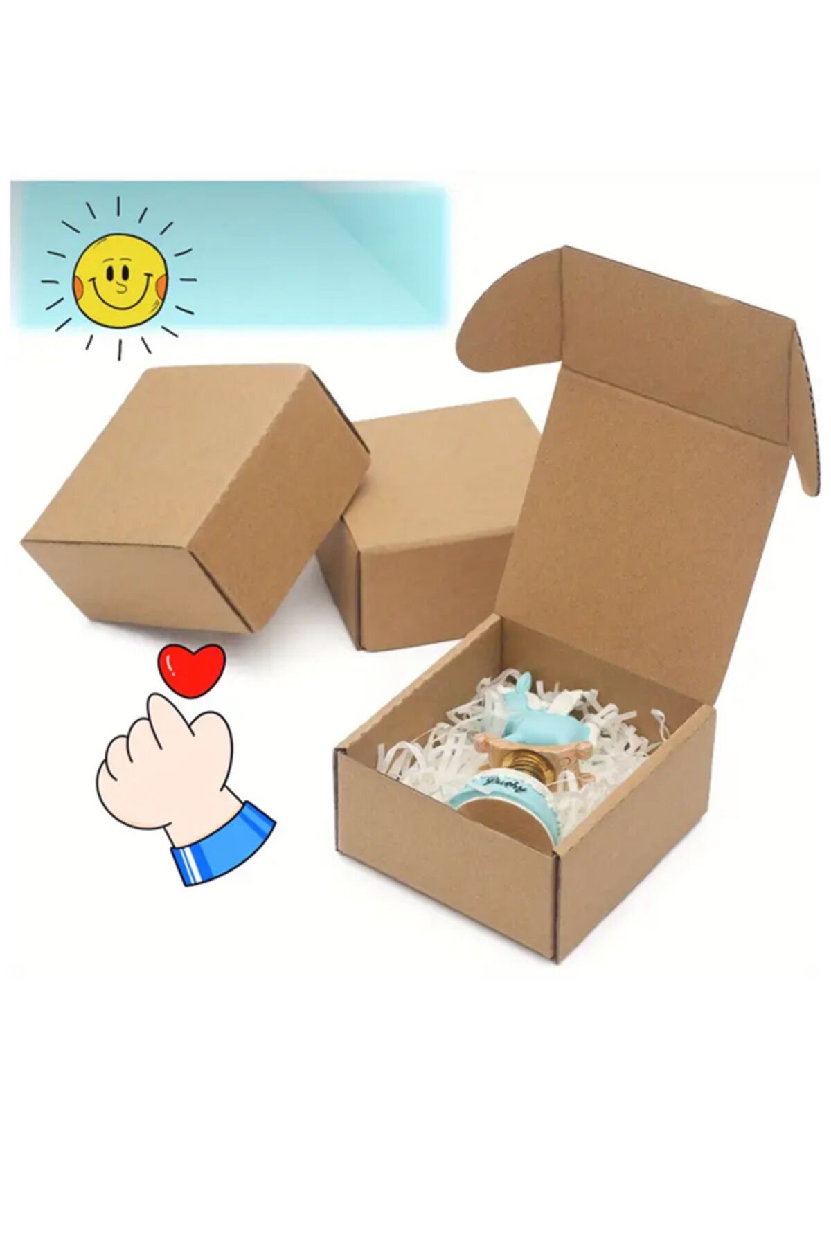 E-Ticaret Kutusu 13x13x5 - 50 Adet Oluklu Kutu Kargo Kutusu 50 Adet