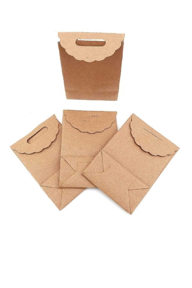 El Geçe Kraft Poşet 13x18cm 6 Adet Kapalı Poşet Yapışkanlı Hediye Poşeti 6 Ad.