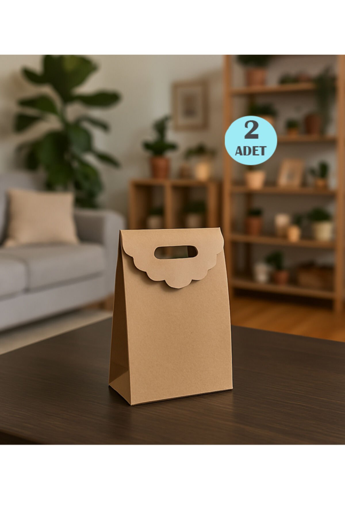 El Geçe Kraft Poşet 13x18cm 2 Adet Kapalı Poşet Yapışkanlı Hediye Poşeti 2 Ad.