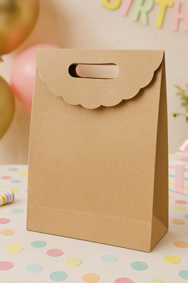 El Geçe Kraft Poşet 30x40cm 10 Adet Kapalı Poşet Yapışkanlı Hediye Poşeti 10 Ad.