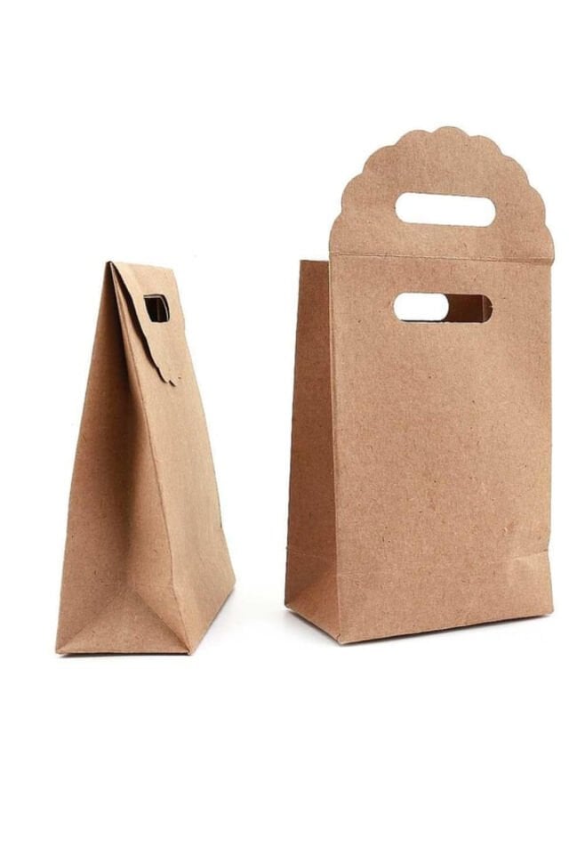 El Geçe Kraft Poşet 30x40cm 10 Adet Kapalı Poşet Yapışkanlı Hediye Poşeti 10 Ad.