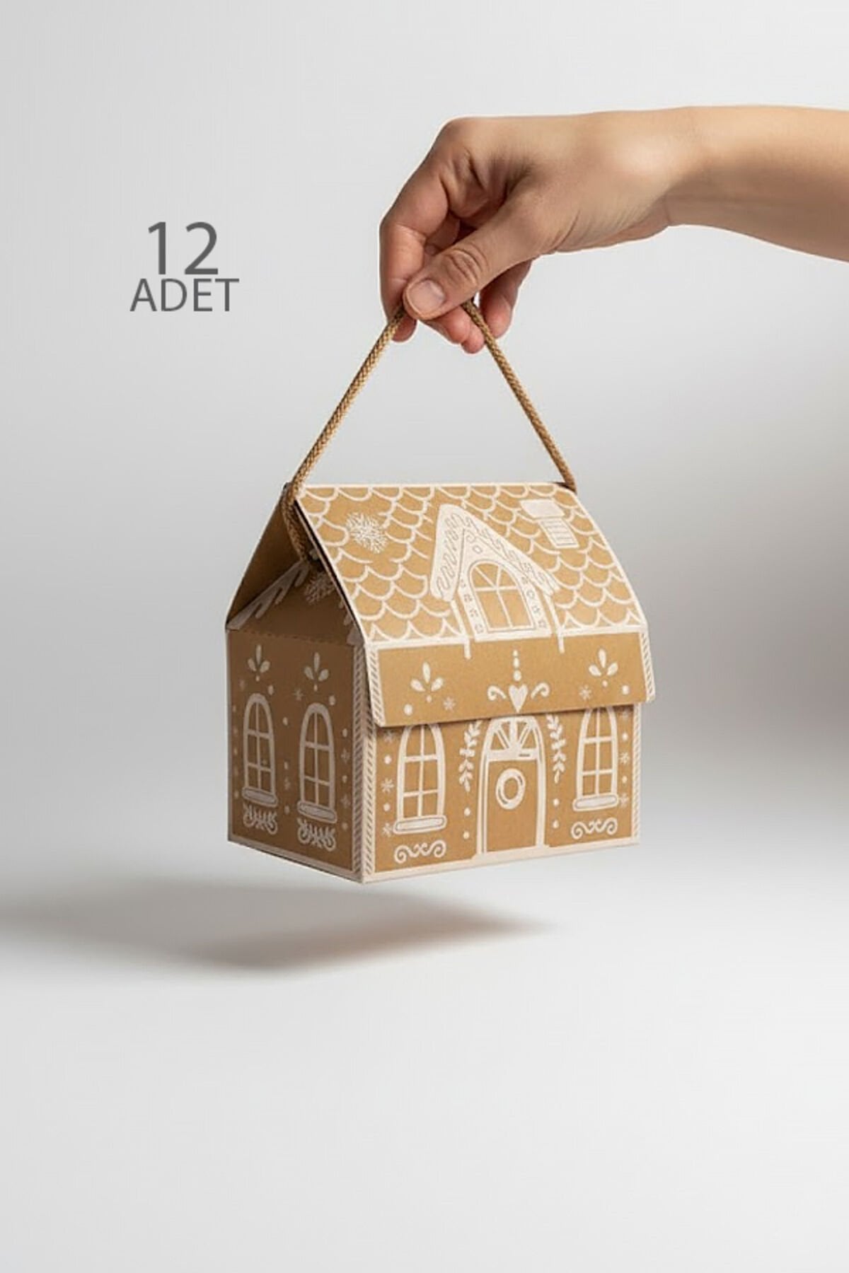 İpli Ev Kutu 2 Adet Hediye Kutusu Kurabiye Kutusu