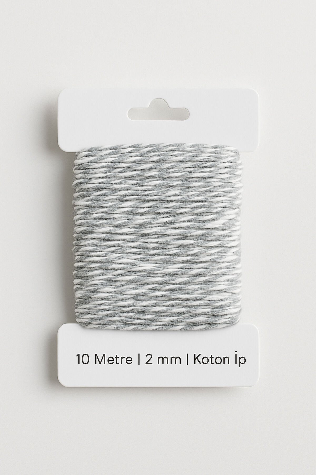 Gri Beyaz Koton Paketleme İpi 10 Metre Koton Paket İpi 10m