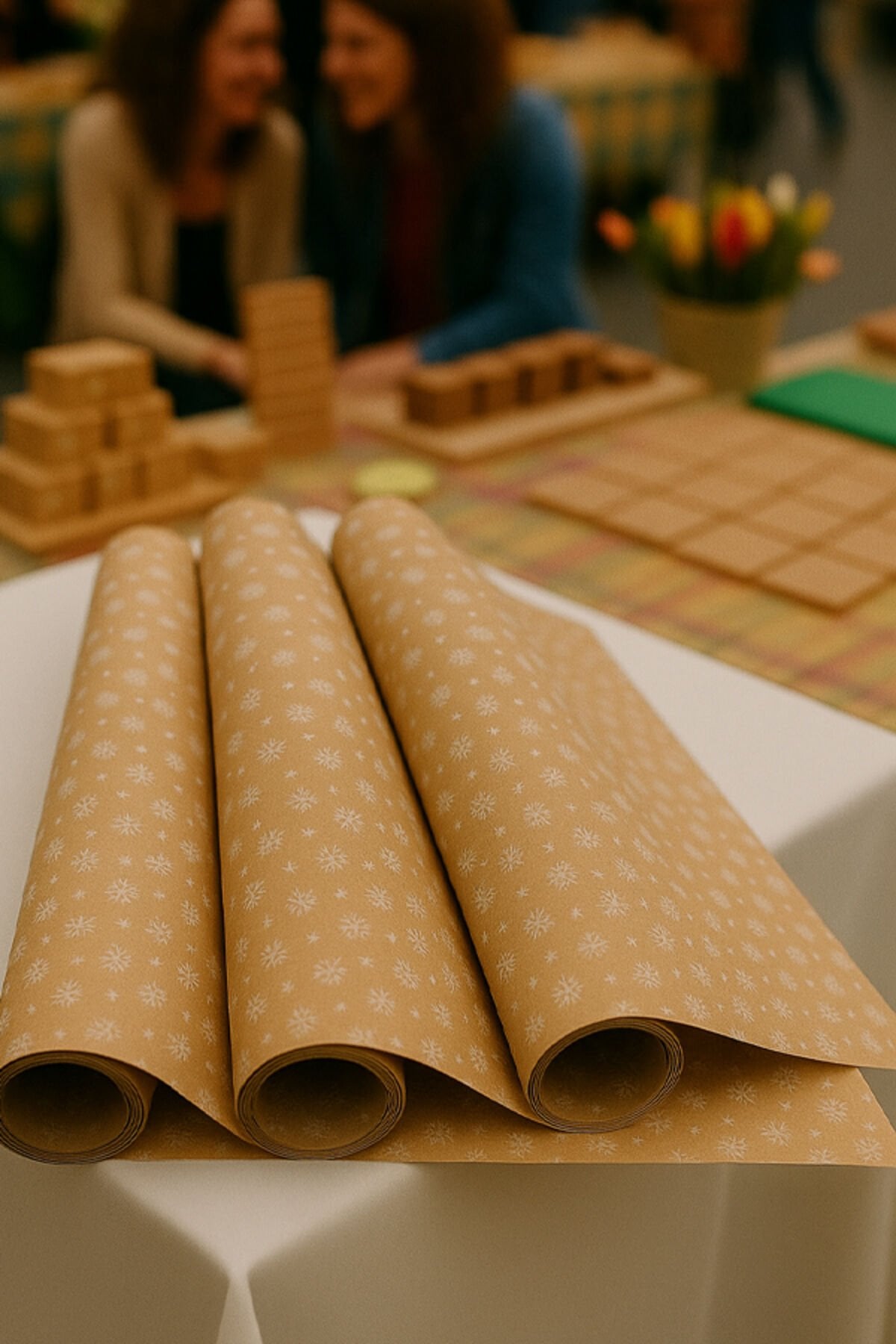 Kraft Kar Tanesi Ambalaj Kağıdı 10 Adet 70x100cm Hediye Paketleme Hediye Kağıdı