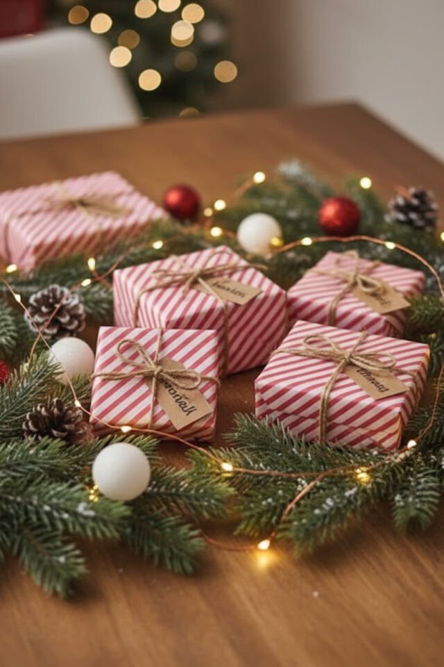 Kırmızı Beyaz Çizgili İnce Pelur Kağıdı 70x100 cm – 65 Adet | Hediye, Paketleme, Yeni Yıl Kağıdı