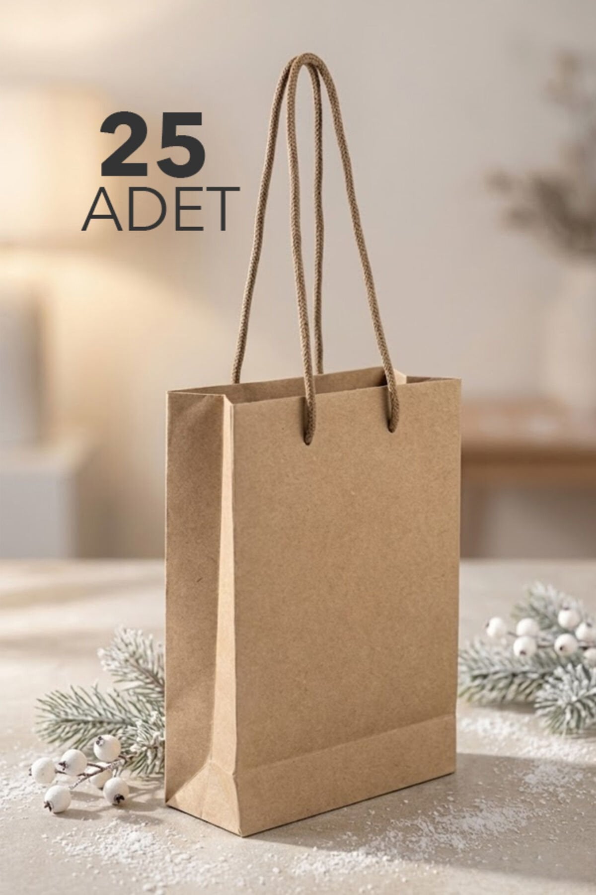 Kraft Çanta 12x17cm 6 ADET Kalın Kraft Poşet Kraft Poşet Hediye Poşeti 6 Ad.