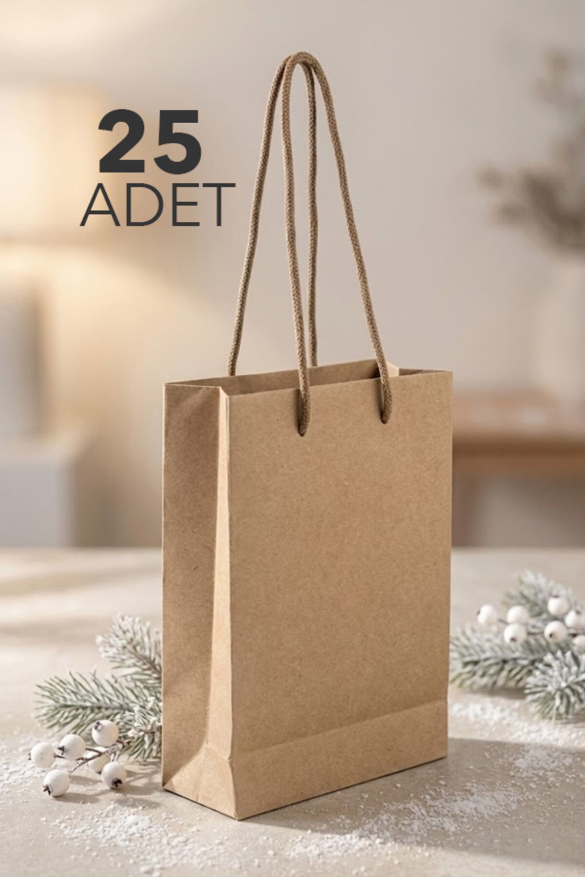 Kraft Çanta 12x17cm 6 ADET Kalın Kraft Poşet Kraft Poşet Hediye Poşeti 6 Ad.
