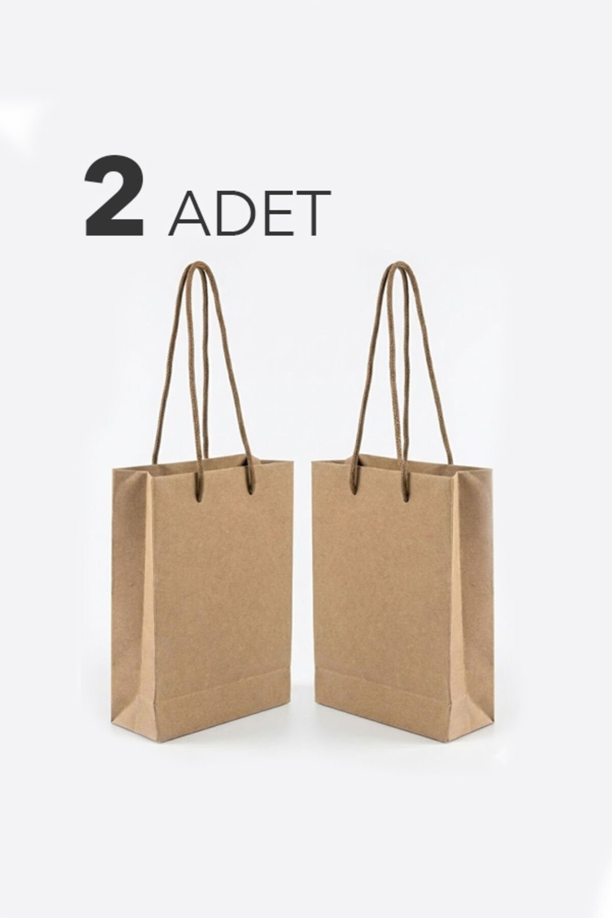 Kraft İpli Mini Karton Çanta 12x17x5 cm 2 Adet – Hediye Poşeti ve Takı Poşeti Minik P.oşet