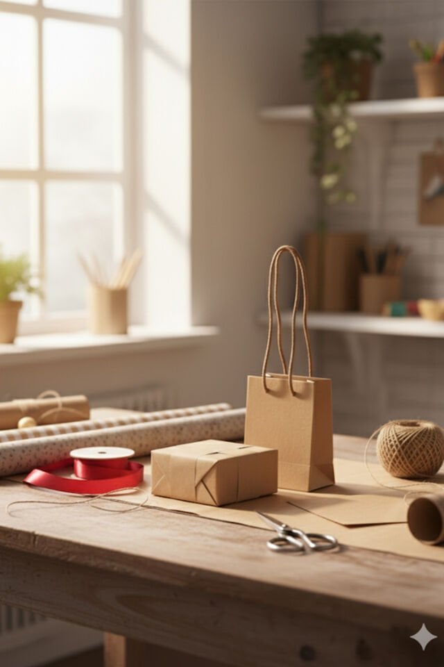 Kraft İpli Mini Karton Çanta 8x11x5 cm 3 Adet – Hediye Poşeti ve Takı Poşeti Minik P.oşet