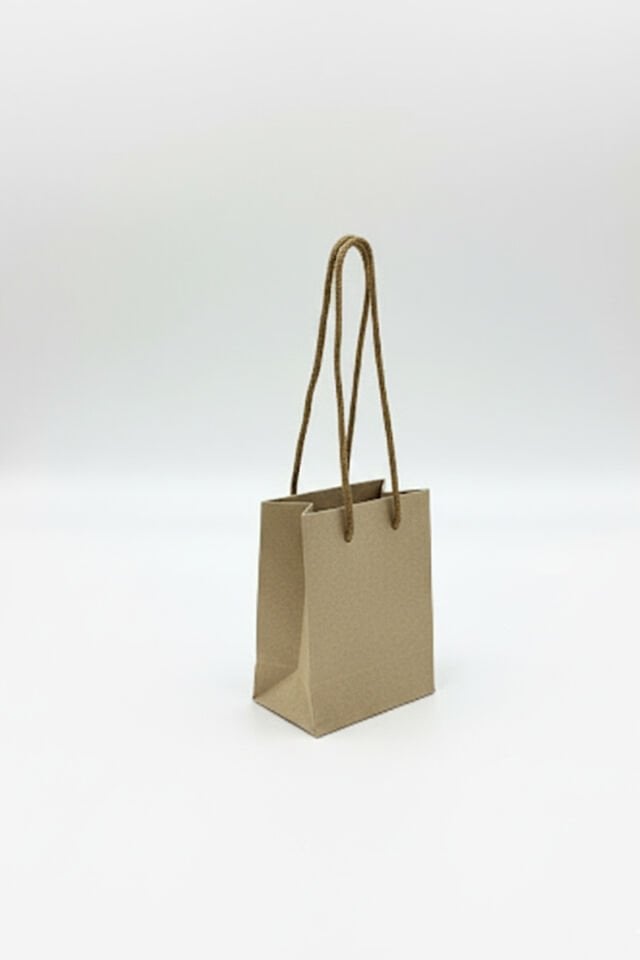 Kraft İpli Mini Karton Çanta 8x11x5 cm 50 Adet – Hediye Poşeti ve Takı Poşeti Minik P.oşet