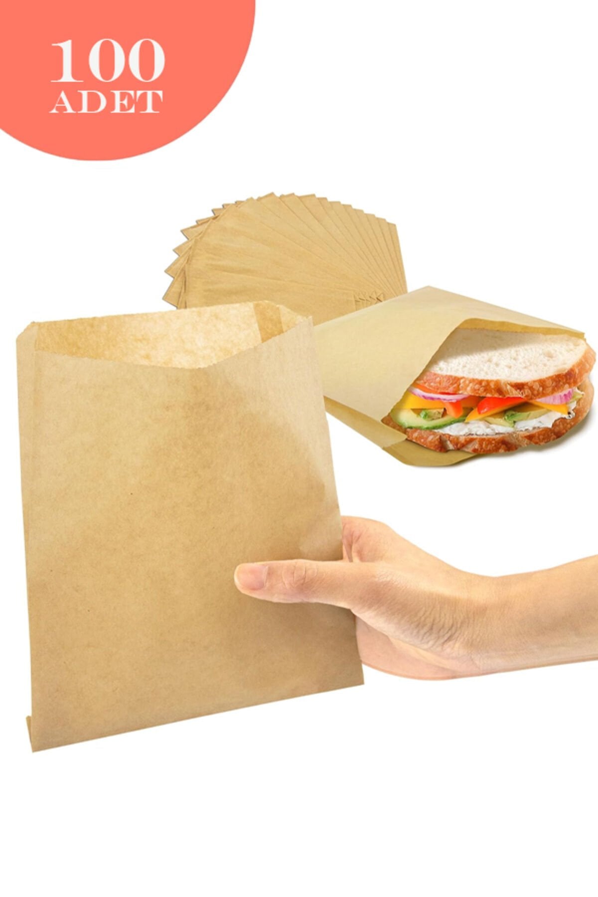 12x20 Kraft Kese Kağıdı 100 Adet Hediye Paketi 100'lü Kese