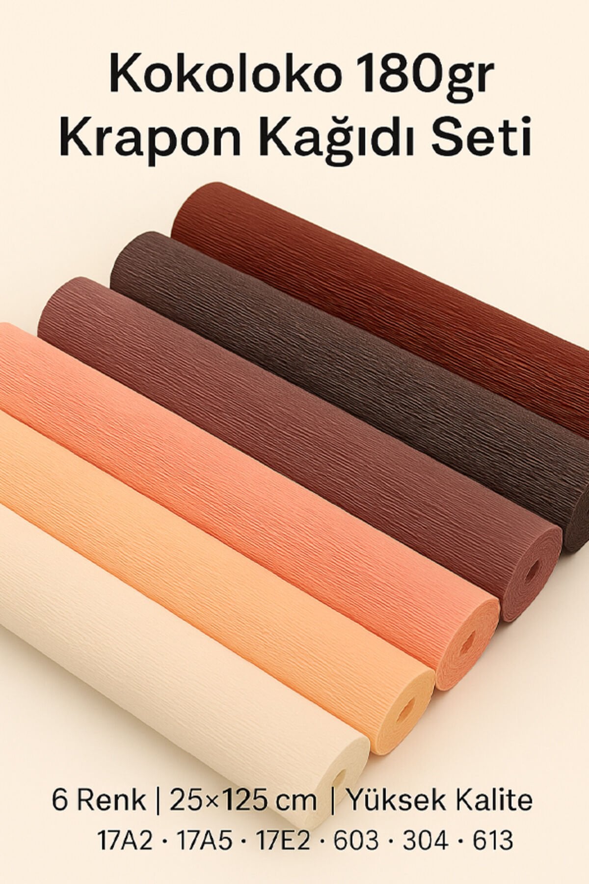 İtalyan Krapon Kağıdı Setİ KOKOLOKO 180 gr Çiçek Yapım Seti 6'lı Paket Çiçek kağıdı