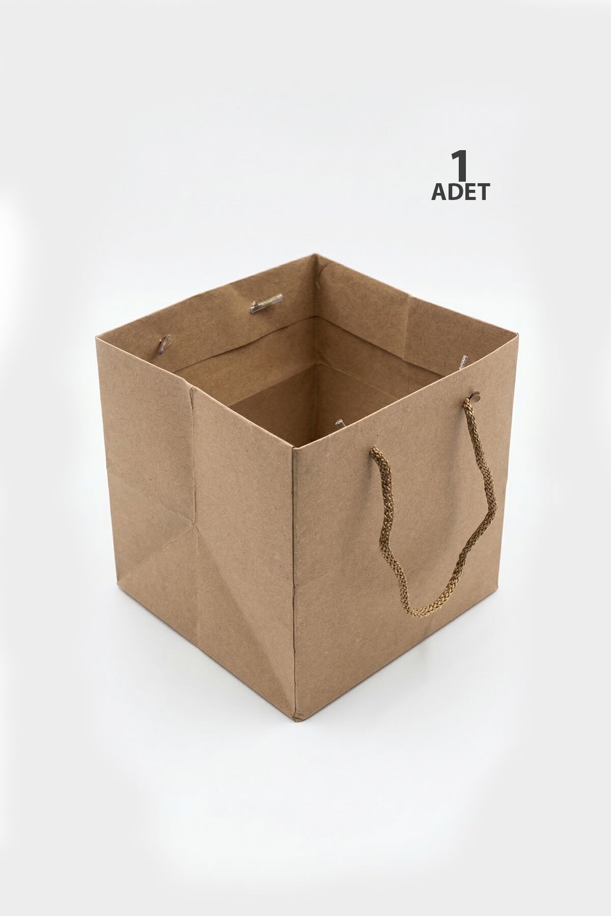 20x20x20cm 1 Adet Kalın Kraft Pasta Kutusu Taşıma Çantası – Geniş Tabanlı Dayanıklı Kraft Çanta