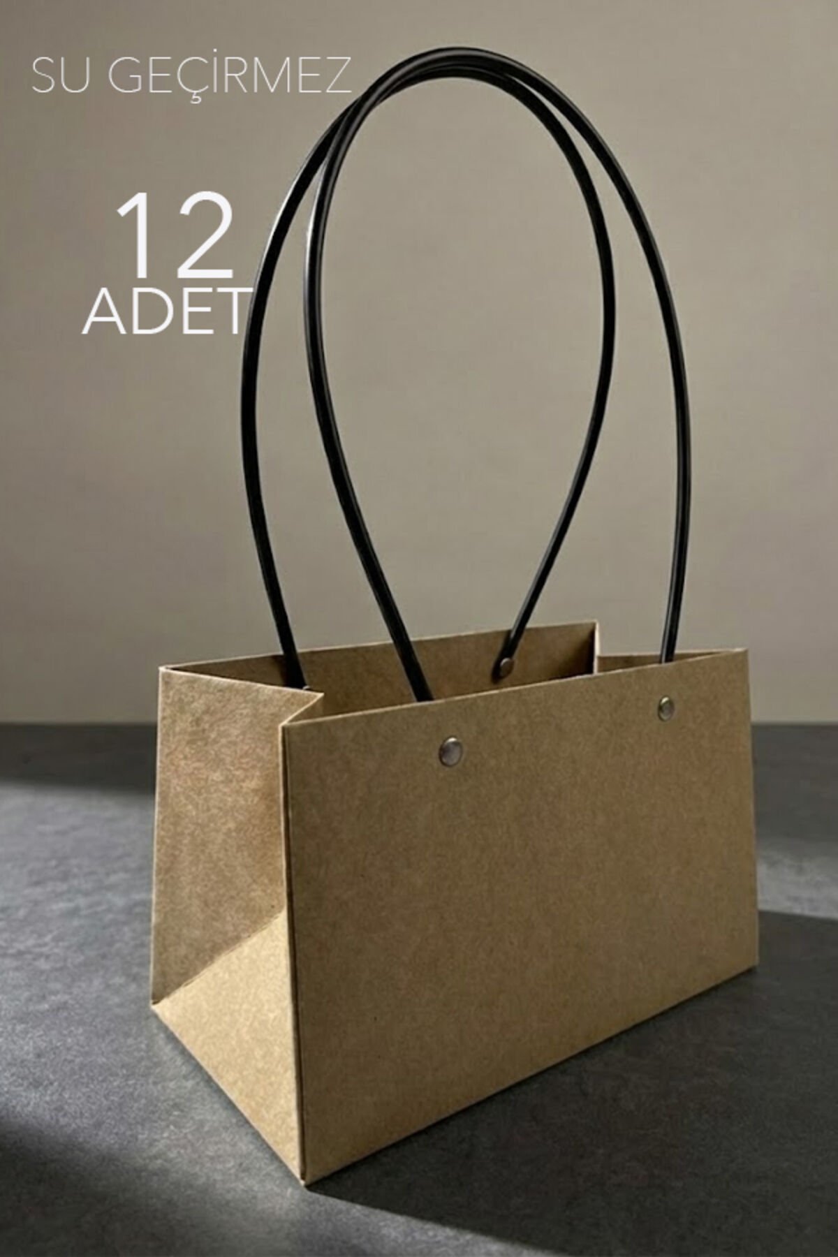 Dekoratif Kraft Çiçek Taşıma Torbası 10 Adet 21x11cm YATAY | Su Geçirmez Model
