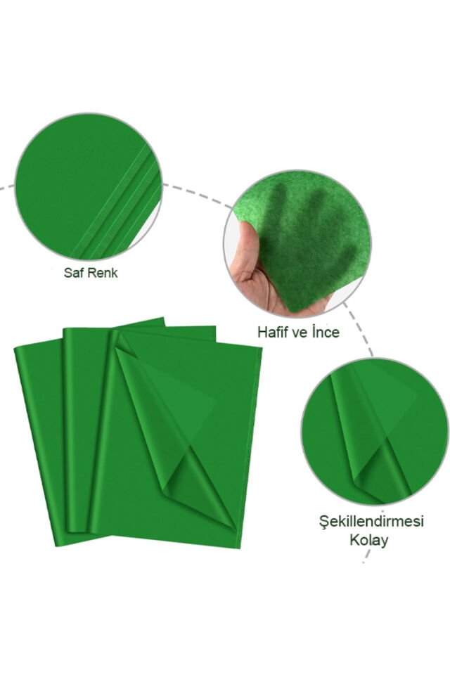 20x30 Yeşil Pelur Kağıdı 100 Adet Milaj Kağıdı İnce Pelur Kağıt A4 100'lü