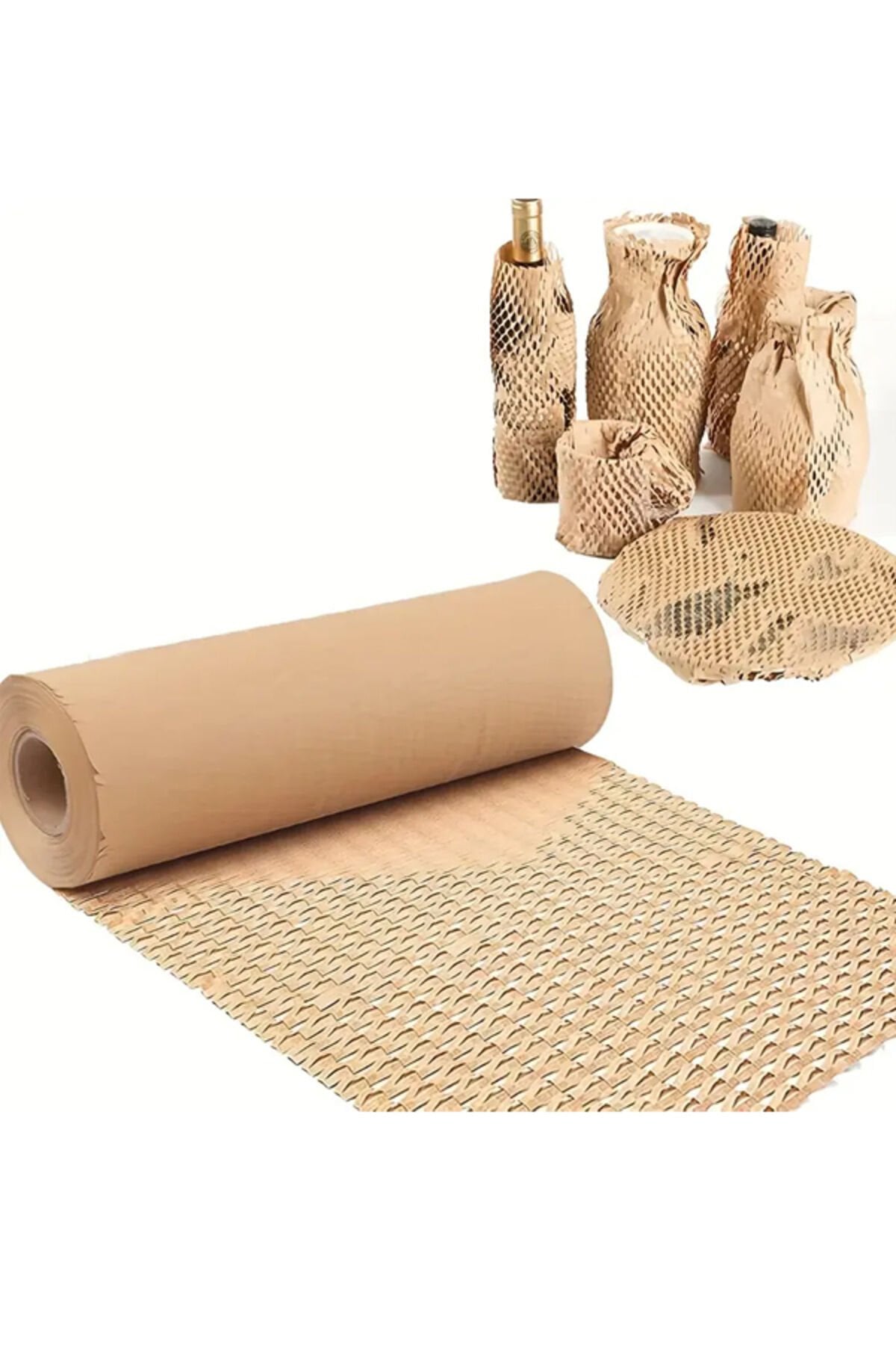 38 cm x 5 Metre Petek Dolgu Ambalaj Kağıdı Paketleme Kağıdı Tabak Bardak Ambalajı Kraft Kağıt