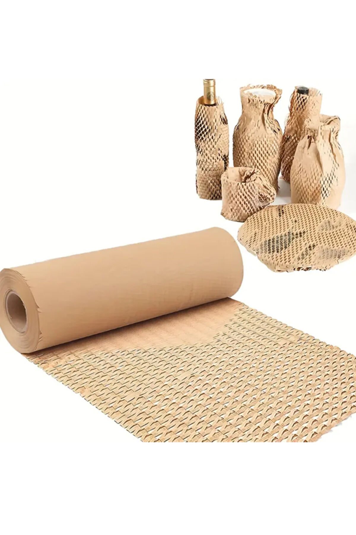 38 cm x 5 Metre Petek Dolgu Ambalaj Kağıdı Paketleme Kağıdı Tabak Bardak Ambalajı Kraft Kağıt