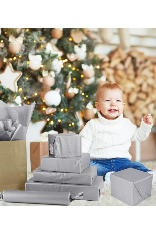 Gümüş Pelur Kağıdı 50x70cm 15 Adet Hediye Paketleme Paket Kağıdı Kutu Süsleme