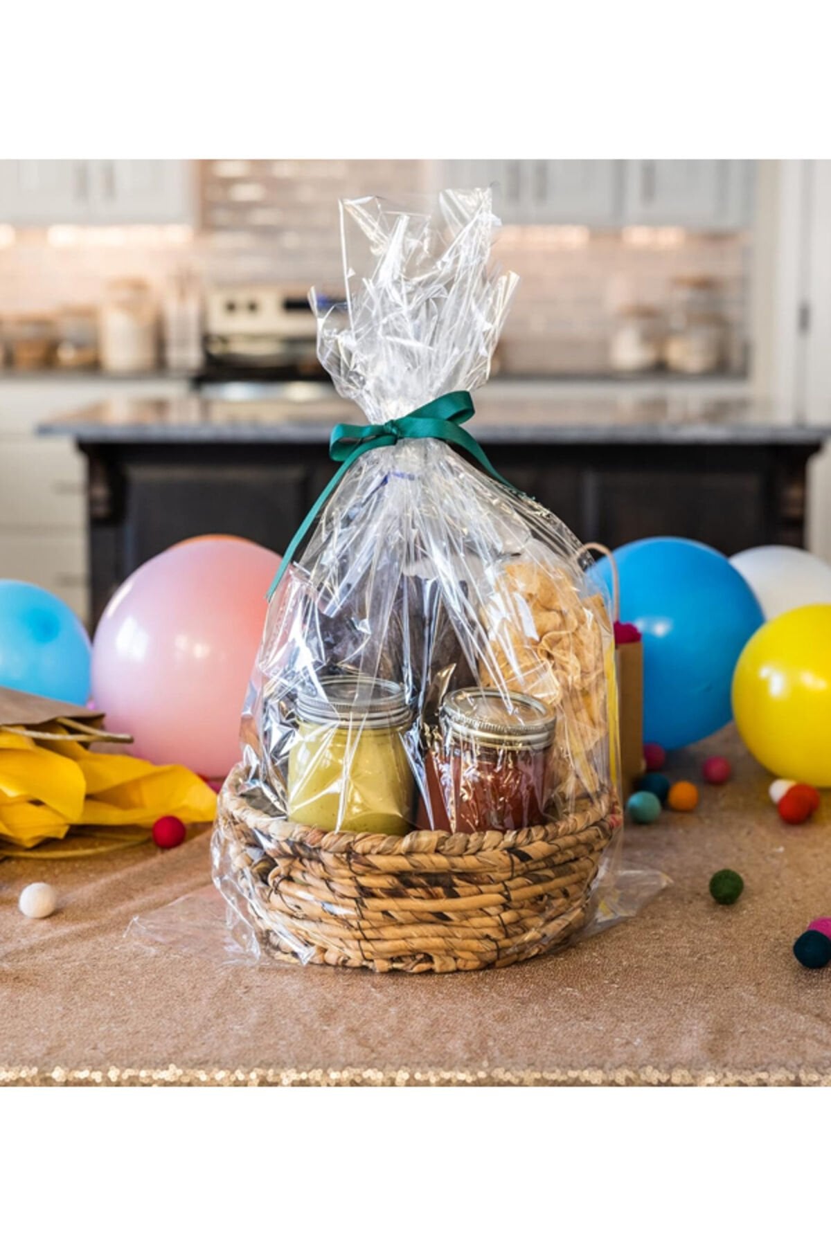 Şeffaf Jelatin 130x150cm 4 ADET Pasta Jelatini Baklava Jelatini Parti Hediye Yılbaşı Paketleme